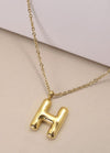 18K GOLD DIPPED BUBBLE INITIAL NECKLACE