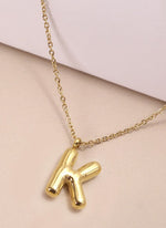 18K GOLD DIPPED BUBBLE INITIAL NECKLACE