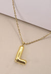 18K GOLD DIPPED BUBBLE INITIAL NECKLACE