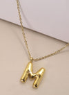 18K GOLD DIPPED BUBBLE INITIAL NECKLACE