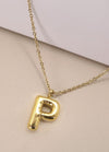 18K GOLD DIPPED BUBBLE INITIAL NECKLACE