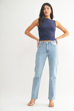 CLEAN STRETCH STRAIGHT LIGHT DENIM