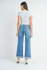 CUFFED PALAZZO MEDIUM DENIM